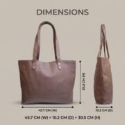 Women Genuine Leather Tote Bag Brown Large Shoulder Handbag Work Office Travel - Image 5