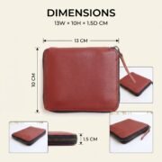 Women Genuine Leather Zip Around Wallet Burgundy Card Coin Cash Organizer - Image 6