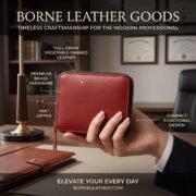 Women Genuine Leather Zip Around Wallet Burgundy Card Coin Cash Organizer - Image 8