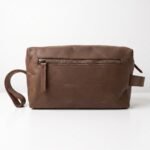 Genuine Leather Toiletry Bag Dopp Kit Travel Shaving Grooming Bag Men Women
