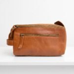 Genuine Leather Toiletry Bag Dopp Kit Travel Shaving Grooming Bag Men Women