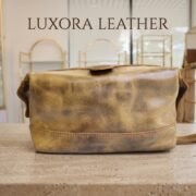 Genuine Leather Toiletry Bag Dopp Kit Travel Shaving Grooming Bag Men Women - Image 2