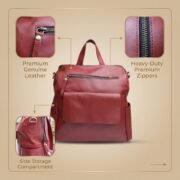 Women’s Genuine Leather 3-in-1 Convertible Backpack, Shoulder Bag & Handbag - Image 8