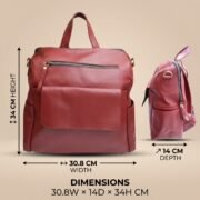 Women’s Genuine Leather 3-in-1 Convertible Backpack, Shoulder Bag & Handbag - Image 5