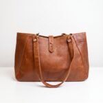 Women Genuine Leather Tote Bag Brown Shoulder Handbag Large Office Travel Purse