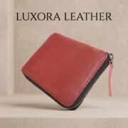 Women Genuine Leather Zip Around Wallet Burgundy Card Coin Cash Organizer - Image 2