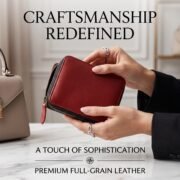Women Genuine Leather Zip Around Wallet Burgundy Card Coin Cash Organizer - Image 10