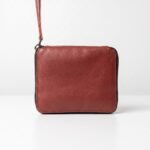 Women Genuine Leather Zip Around Wallet Burgundy Card Coin Cash Organizer