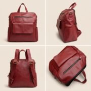 Women’s Genuine Leather 3-in-1 Convertible Backpack, Shoulder Bag & Handbag - Image 4