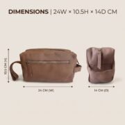 Genuine Leather Toiletry Bag Dopp Kit Travel Shaving Grooming Bag Men Women - Image 5