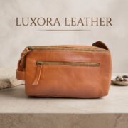 Genuine Leather Toiletry Bag Dopp Kit Travel Shaving Grooming Bag Men Women - Image 2